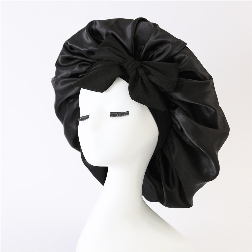 Adjustable Satin Hair Bonnet for Sleeping – Silk Night Cap Scarf Wrap for Curly Hair Protection