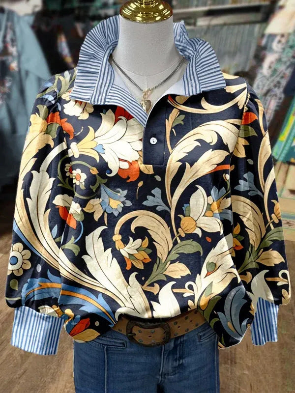 Women's Stringy Selvedge Stand Collar Shirt 3D Printing