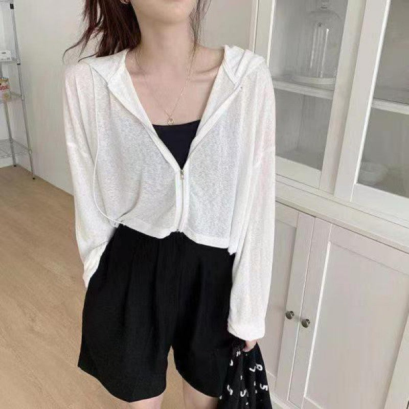 Plus Size 15000kg Hooded Slimming Long Sleeves Mid-length Casual Top