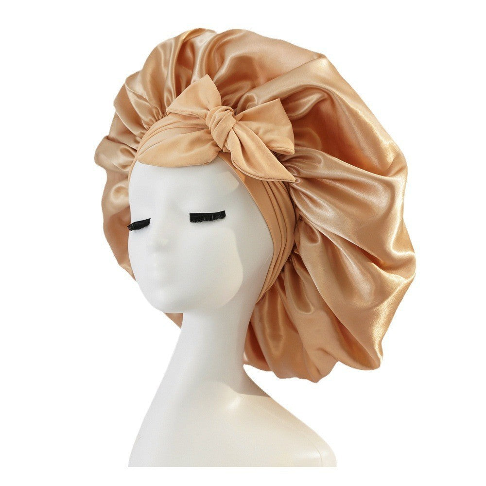 Adjustable Satin Hair Bonnet for Sleeping – Silk Night Cap Scarf Wrap for Curly Hair Protection