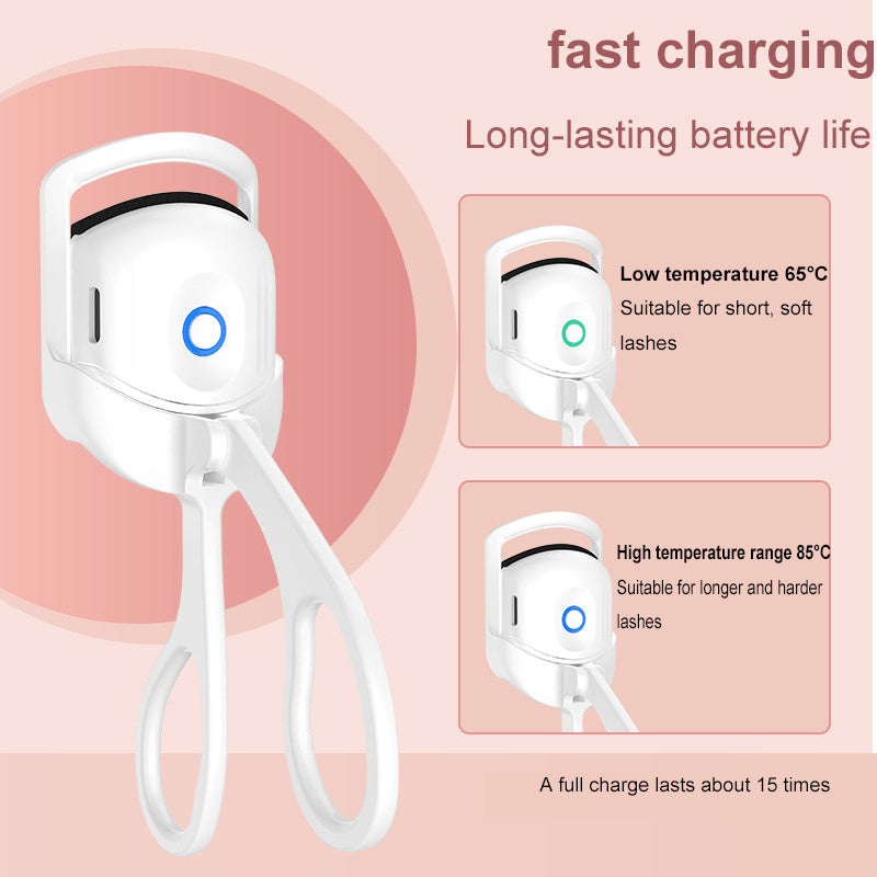 Portable Rechargeable Electric Heated Eyelash Curler – Long-Lasting Thermal Lash Curling Tool