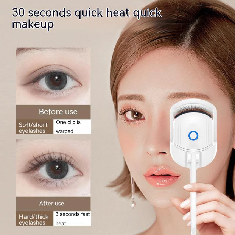 Portable Rechargeable Electric Heated Eyelash Curler – Long-Lasting Thermal Lash Curling Tool