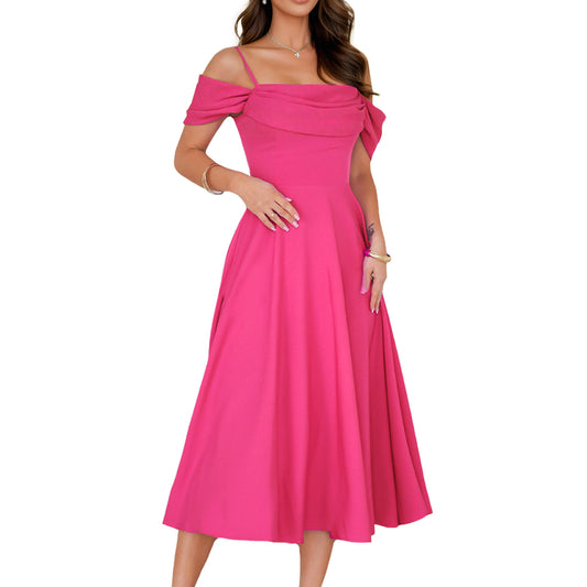 Women's Sexy Pleated Sling Slim Temperament Dress