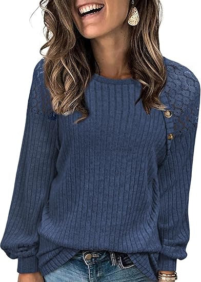 Women's Lace Patchwork Raglan Sleeve Top – European & American Style Blouse