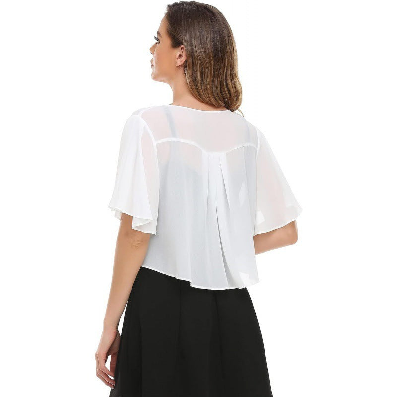 Women's Solid Color Sunshade Net Yarn Shawl