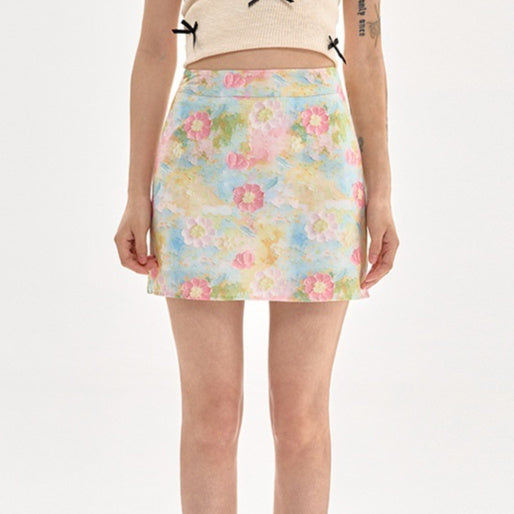 Women's Floral Skirt Summer High Waist Petite Short Dress Summer