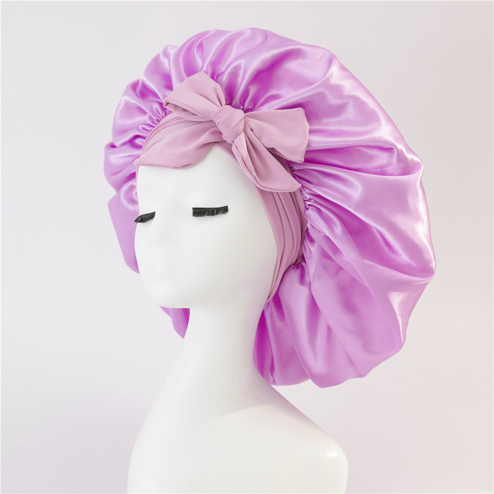 Adjustable Satin Hair Bonnet for Sleeping – Silk Night Cap Scarf Wrap for Curly Hair Protection