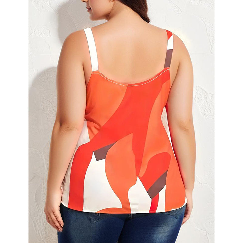 Summer Tank Tops For Women V Neck Chain Straps Sleeveless Top Loose Fit Casual Stripe Shirts Blouse