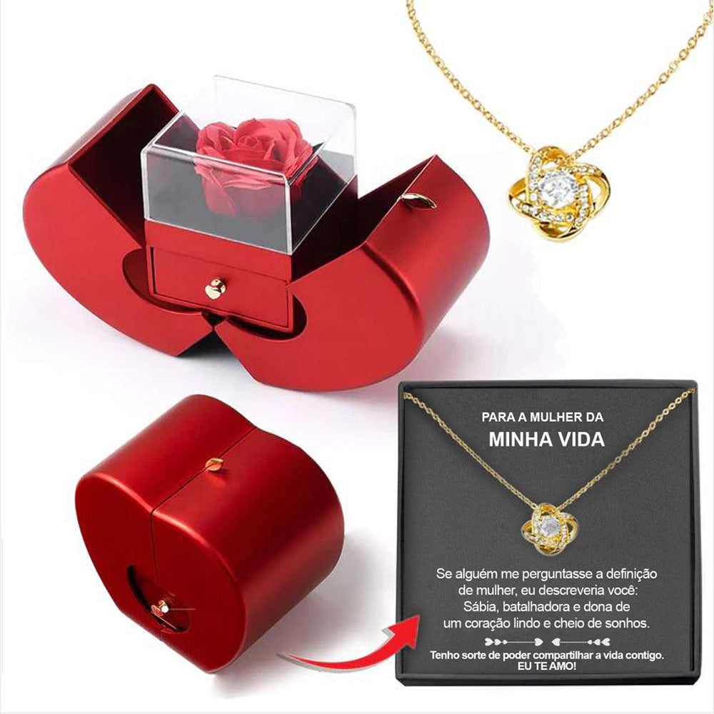 Eternal Rose Apple Jewelry Box โ A Gift of Love, Beauty & Surprise