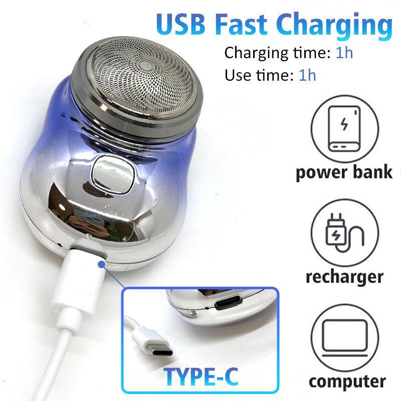 Portable Mini Electric Face Shaver – Cordless USB Rechargeable Razor for Men, Wet & Dry Use