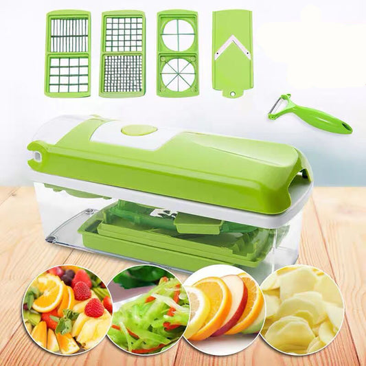 12pcs Multifunctional Vegetable Chopper Set – Handheld Food Grater, Slicer, Dicer & Manual Food Cutter for Kitchen