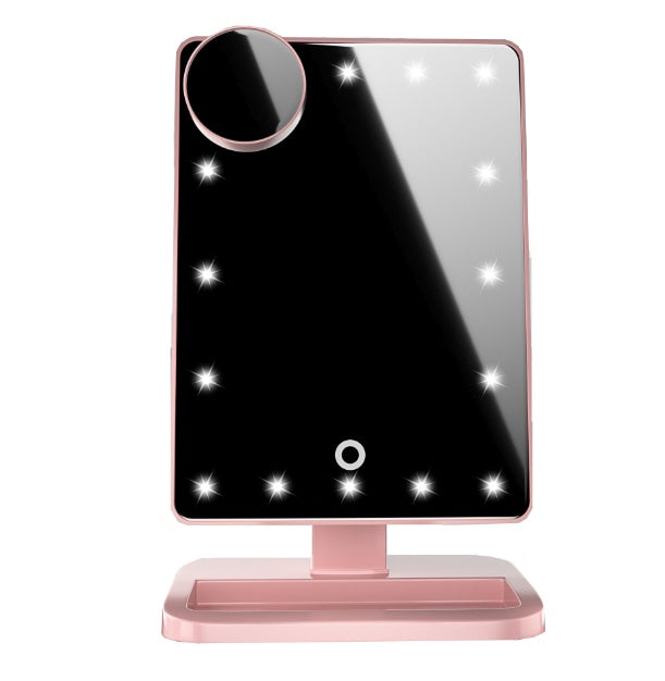 Touch Screen LED Makeup Mirror with Bluetooth Speaker – 20 LED Lights, 10X Magnification, Music Playback & Smart Controls