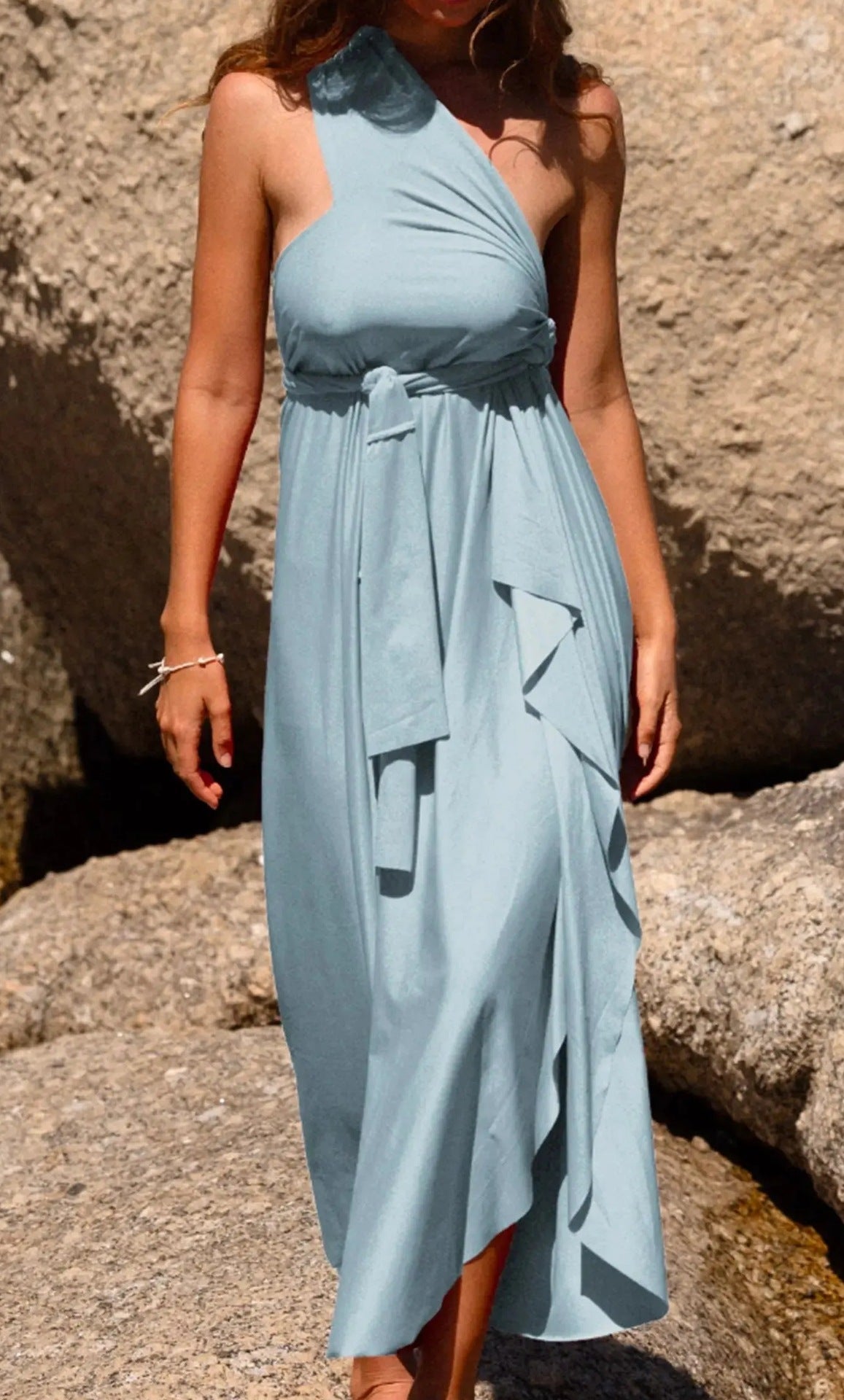 Women's Sexy Tube Top Halter Backless Dress – Sun Protection, Multi-Way Wear, Summer Beach Outfit