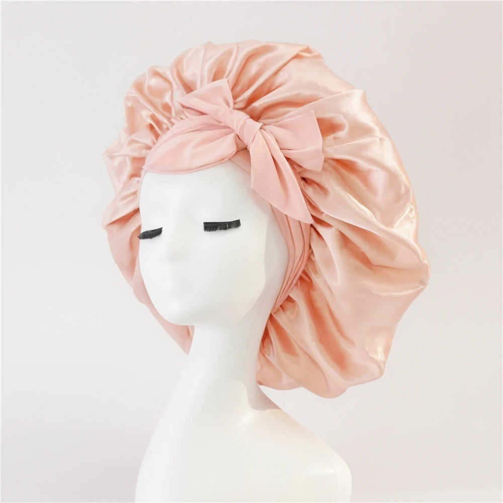 Adjustable Satin Hair Bonnet for Sleeping – Silk Night Cap Scarf Wrap for Curly Hair Protection