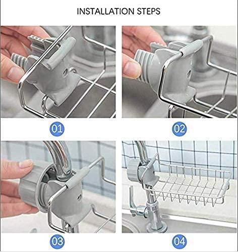 Adjustable Stainless Steel Sink Faucet Shelf – Multi-Function Kitchen Drain Rack