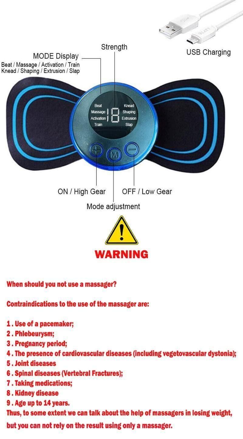 Mini Massager with 8 Modes & 19 Strength Levels – Rechargeable Electric Massager for Shoulder, Arms, Legs & Back Pain (Men & Women