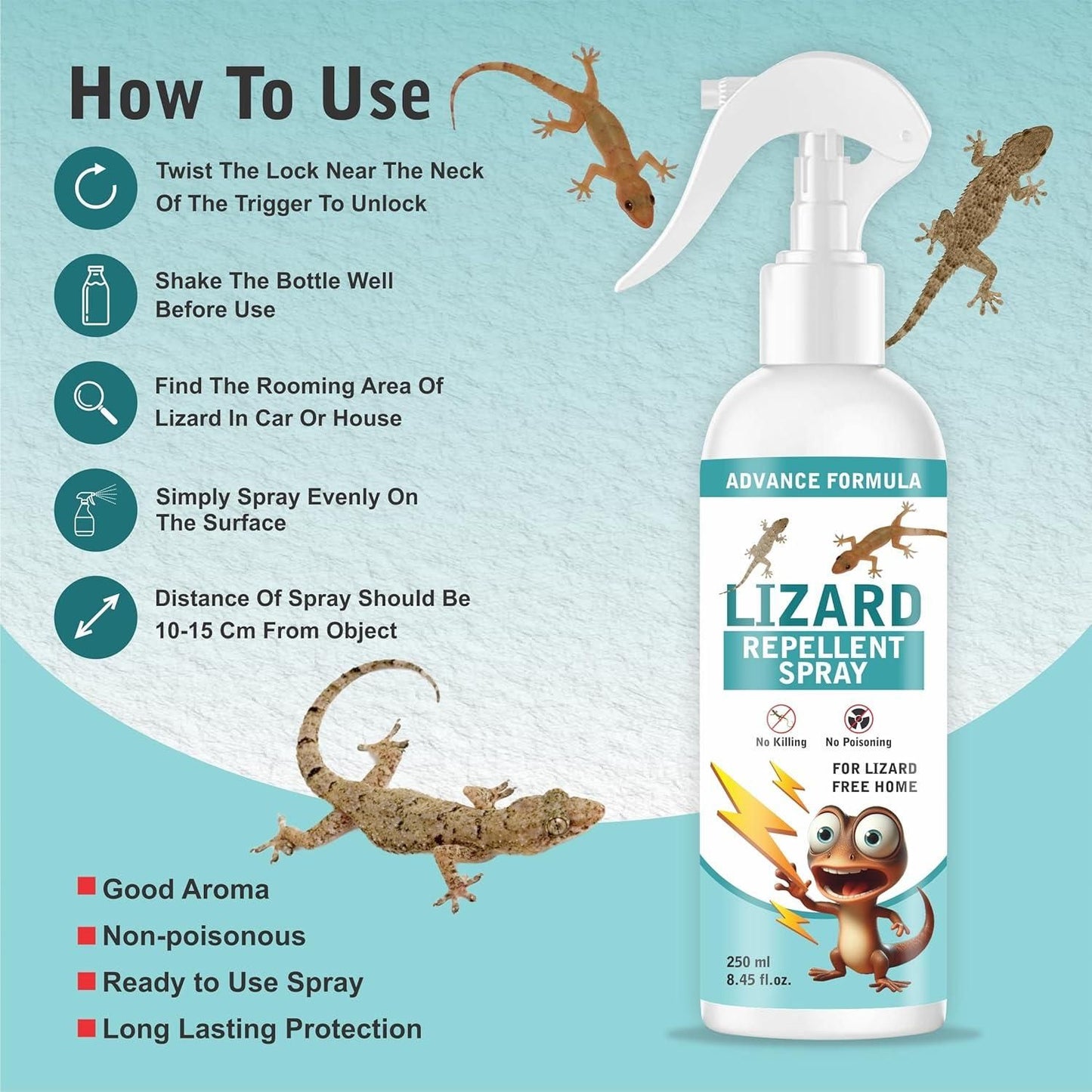 Lizard Repellent Spray for Home – Cedarwood Scented Pest Control (250 ML)