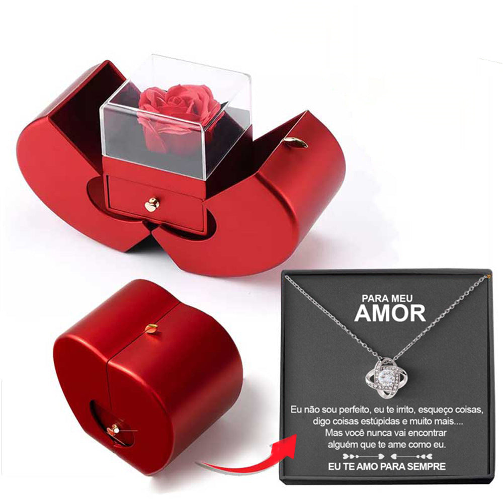 Eternal Rose Apple Jewelry Box โ A Gift of Love, Beauty & Surprise