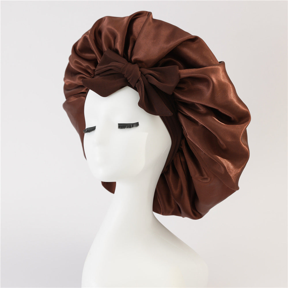 Adjustable Satin Hair Bonnet for Sleeping – Silk Night Cap Scarf Wrap for Curly Hair Protection