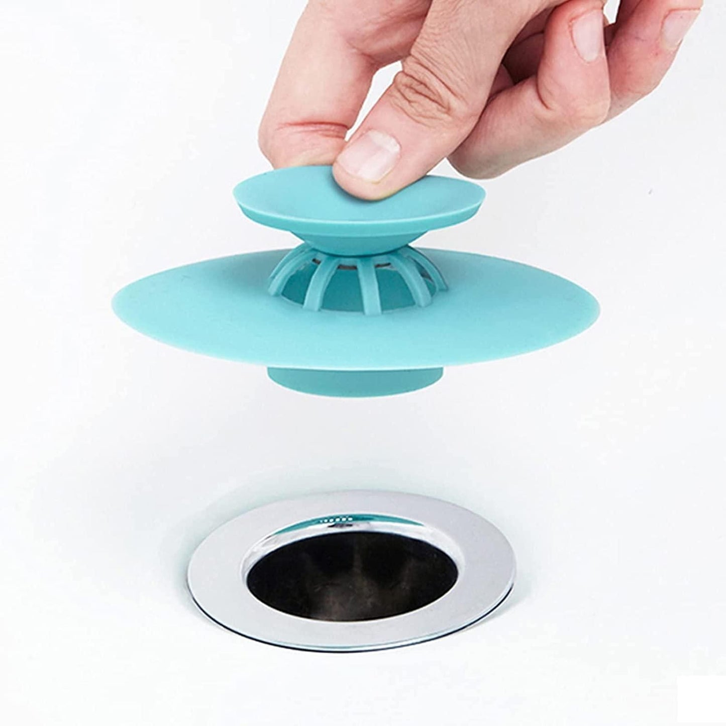 2‑in‑1 Silicone Drain Stopper & Hair Catcher – Multipurpose Floor/ Sink Cover (Pack of 2)