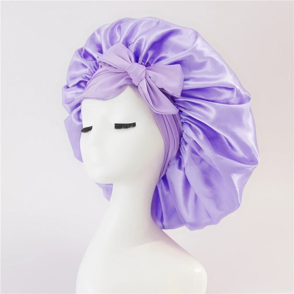 Adjustable Satin Hair Bonnet for Sleeping – Silk Night Cap Scarf Wrap for Curly Hair Protection