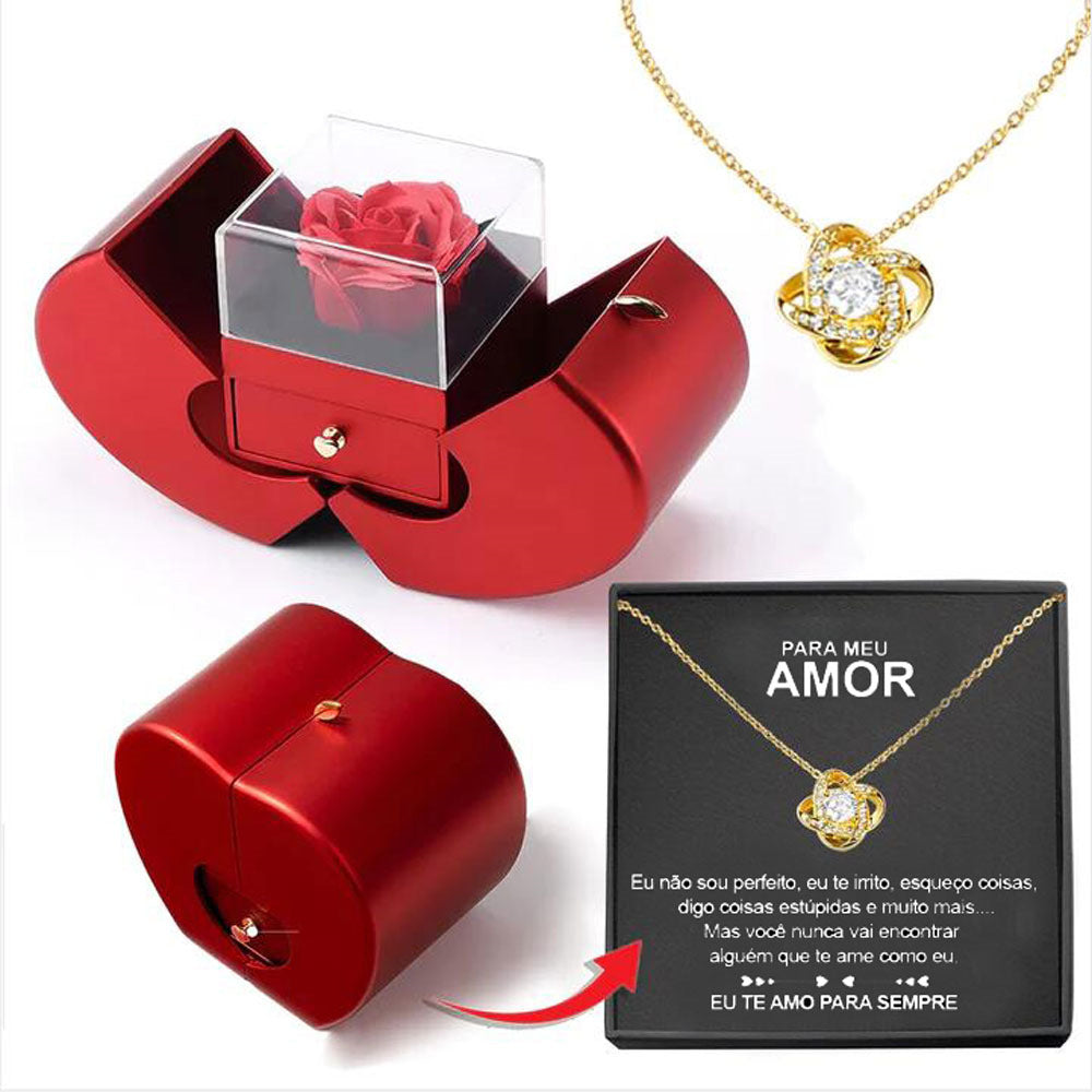 Eternal Rose Apple Jewelry Box โ A Gift of Love, Beauty & Surprise