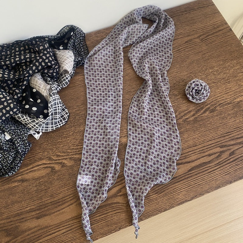 Removable Retro Affordable Luxury Dignified Flowers Silk Scarf