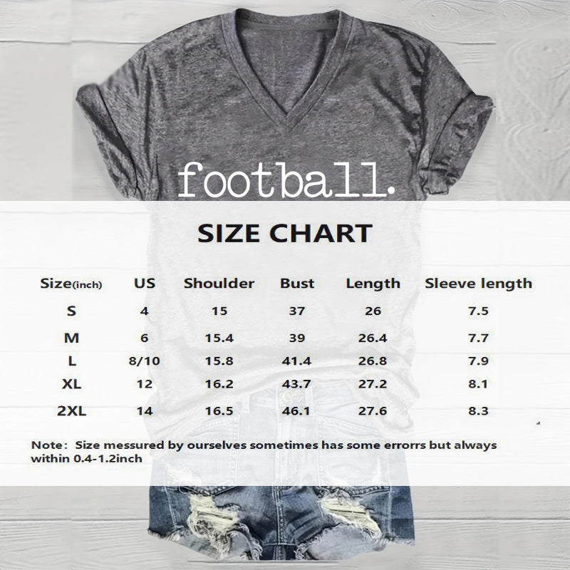 Here’s a clean and SEO-friendly product title: Women’s Short Sleeve Round Neck T-Shirt – ‘FOOTBALL GAME DAY’ Printed Casual Summer Tee