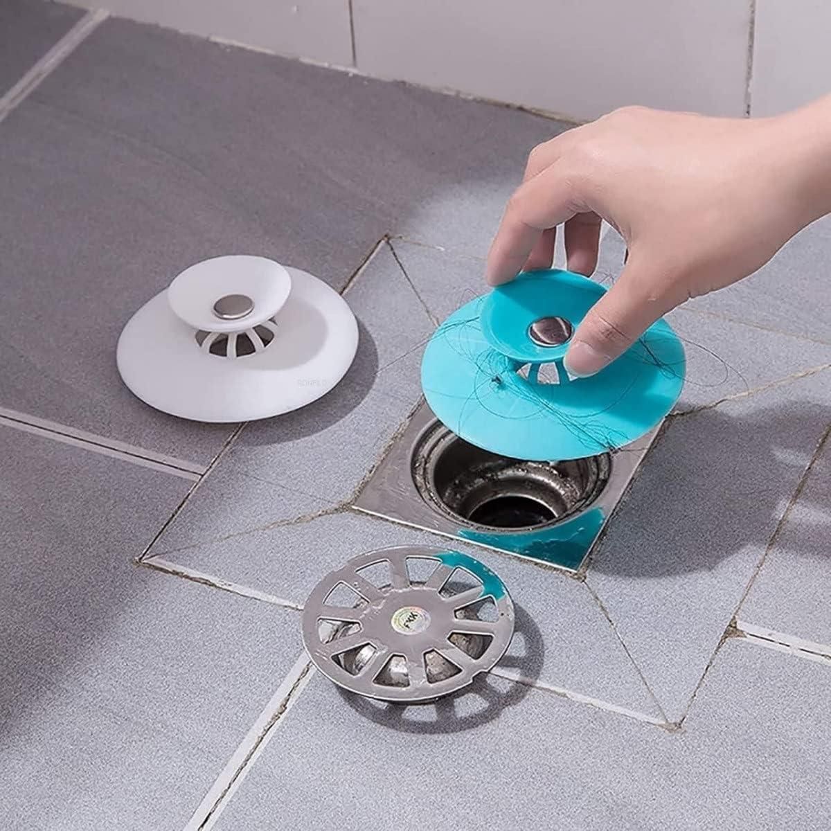 2‑in‑1 Silicone Drain Stopper & Hair Catcher – Multipurpose Floor/ Sink Cover (Pack of 2)