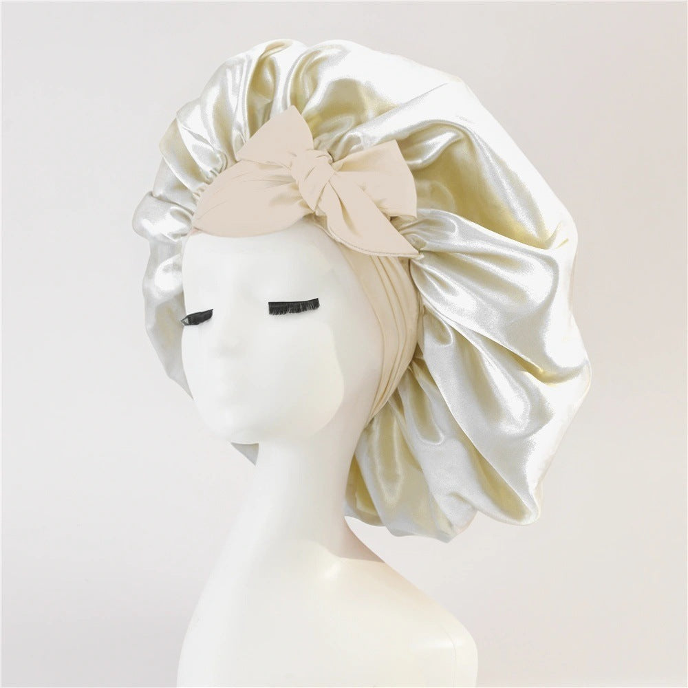 Adjustable Satin Hair Bonnet for Sleeping – Silk Night Cap Scarf Wrap for Curly Hair Protection