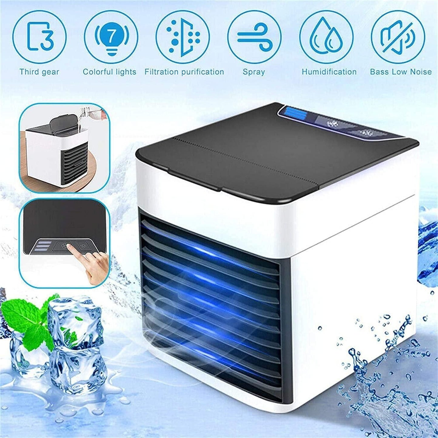 Mini Air Conditioner Air Cooler – Compact Personal Air Cooling Device (Multicolor)