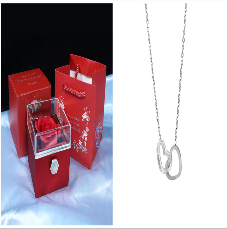 Rotating Soap Flower Rose Gift Box – A Timeless Romantic Surprise with Hidden Jewelry Drawer