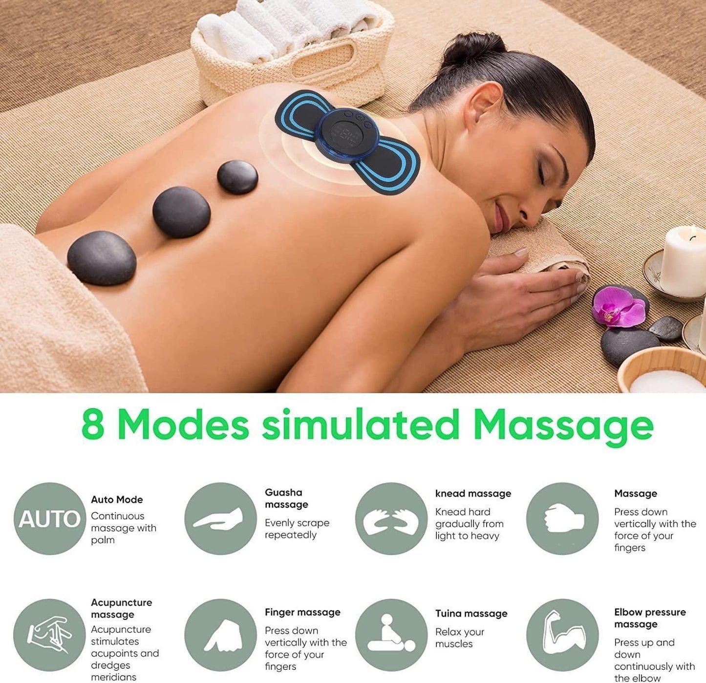 Mini Massager with 8 Modes & 19 Strength Levels – Rechargeable Electric Massager for Shoulder, Arms, Legs & Back Pain (Men & Women
