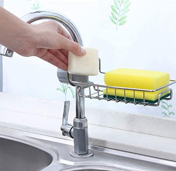 Adjustable Stainless Steel Sink Faucet Shelf – Multi-Function Kitchen Drain Rack