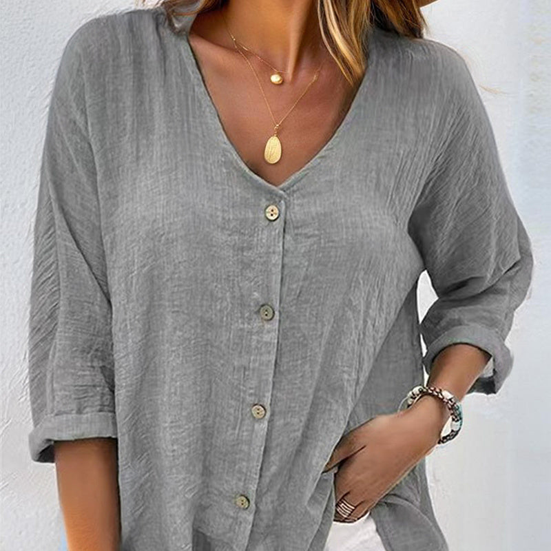 Women's Button Down T Shirts Short Sleeve V Neck Tops Casual Summer Ladies Tees