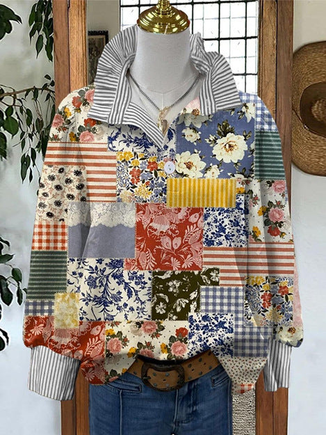 Women's Stringy Selvedge Stand Collar Shirt 3D Printing