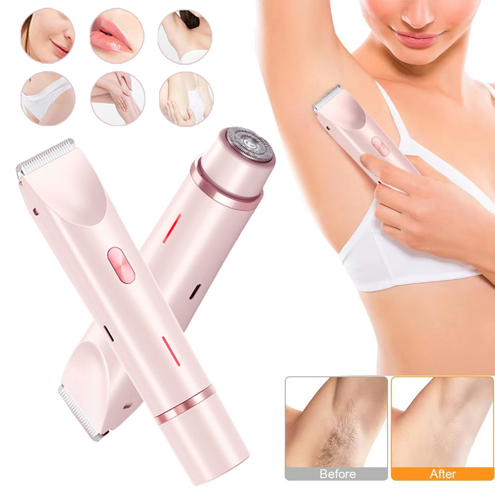 2-in-1 Electric Hair Remover for Women – Double Head Shaver for Body & Bikini Line