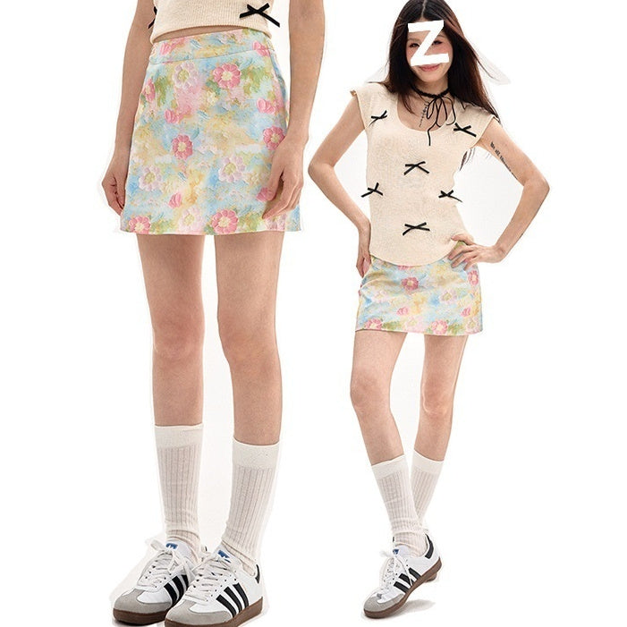 Women's Floral Skirt Summer High Waist Petite Short Dress Summer