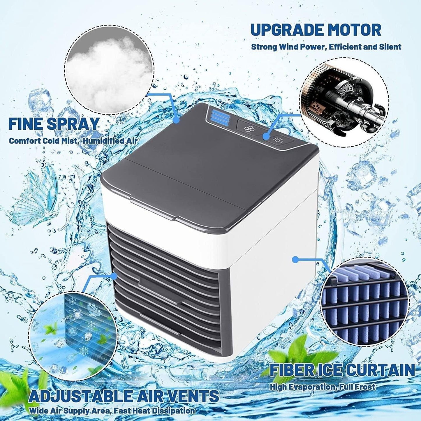 Mini Air Conditioner Air Cooler – Compact Personal Air Cooling Device (Multicolor)