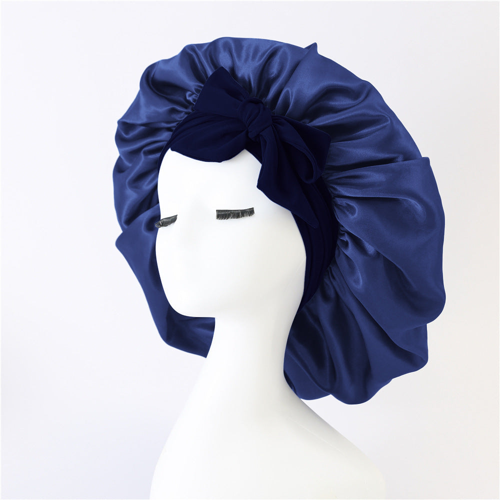 Adjustable Satin Hair Bonnet for Sleeping – Silk Night Cap Scarf Wrap for Curly Hair Protection