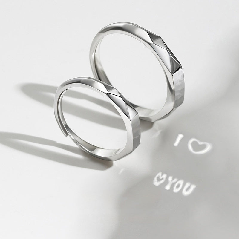 Romantic S925 Silver Love Ring โ Light Reflection Hidden Message Jewelry for Engagement & Gifts
