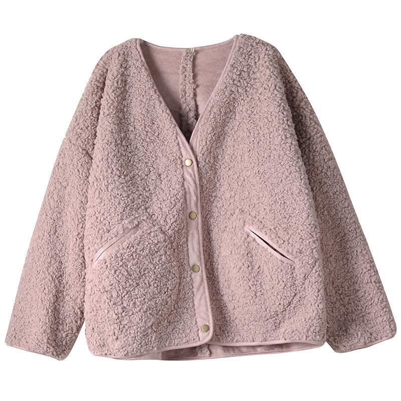 Plus Size Loose Artistic Long Sleeve Women's Short Winter Coat