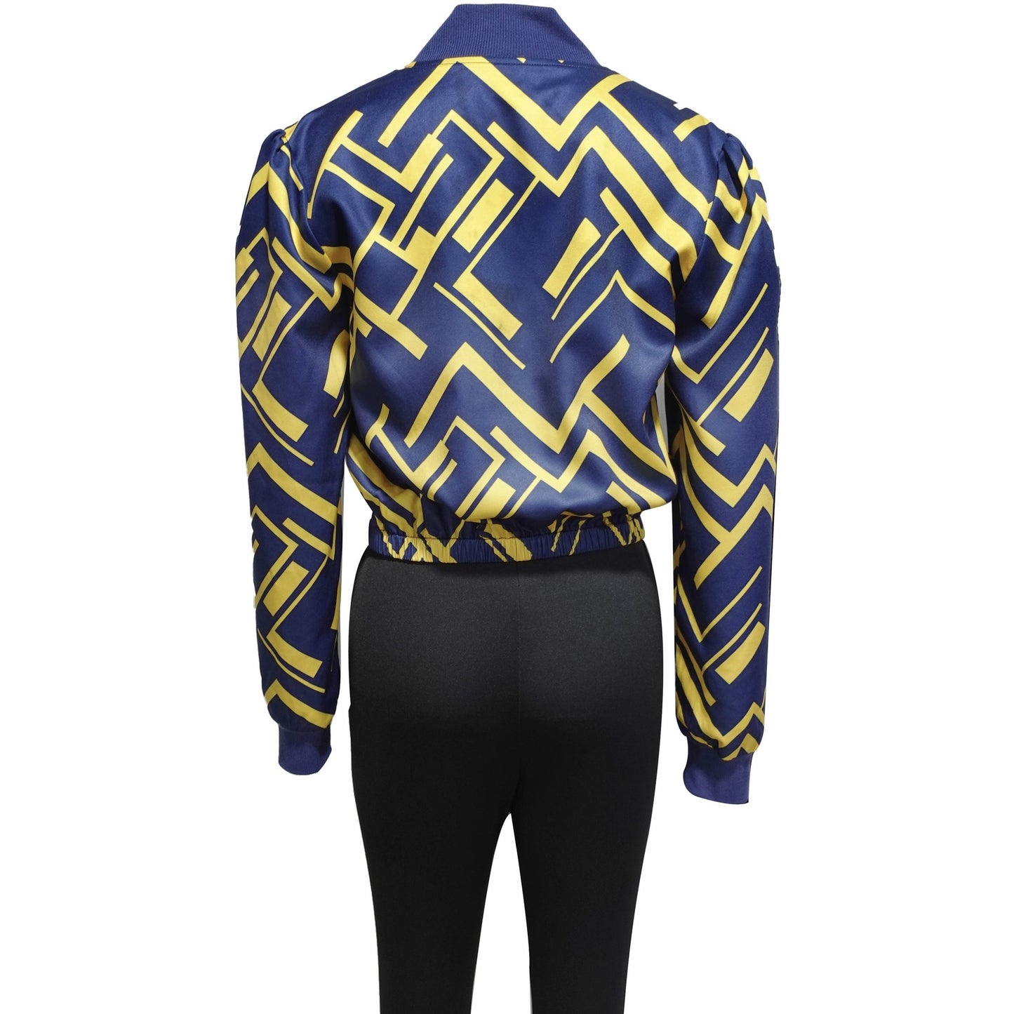 Women's V-Neck Zipper Digital Print Tracksuit – Trendy Long Sleeve Sweatshirt Jacket & Pants Set