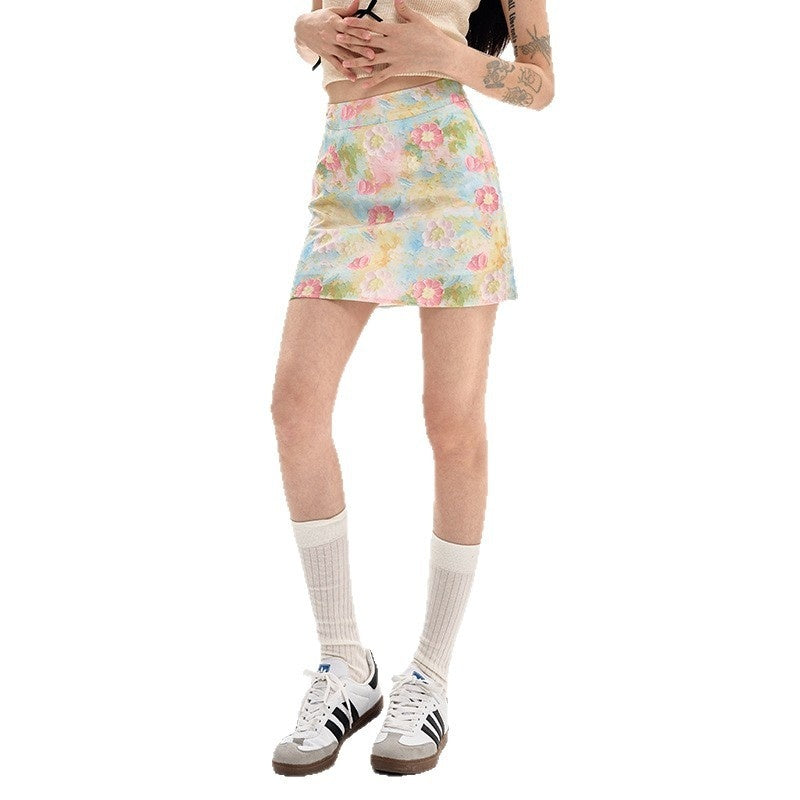 Women's Floral Skirt Summer High Waist Petite Short Dress Summer