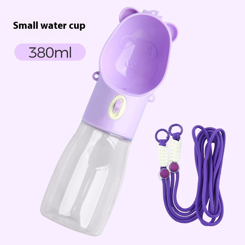 2-in-1 Portable Dog Water Bottle with Food Container – Leak-Proof Outdoor Pet Feeder for Dogs & Cats | 380ml/500ml Travel Cup