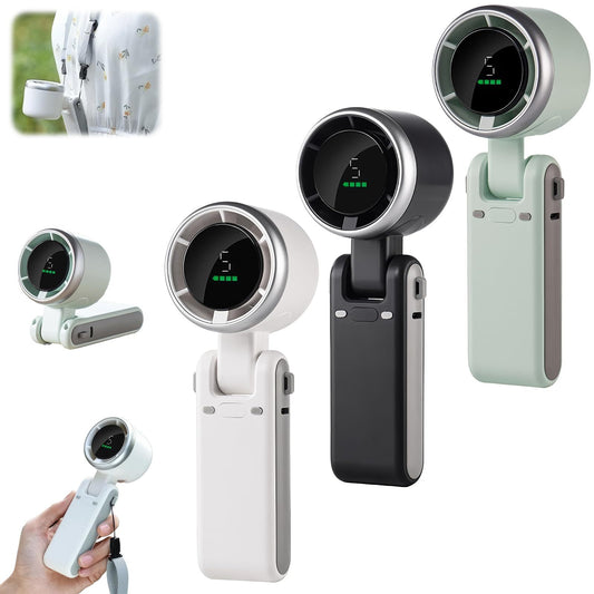 3-in-1 Turbo Folding Mini Fan – Neck Hanging | Desktop | Handheld