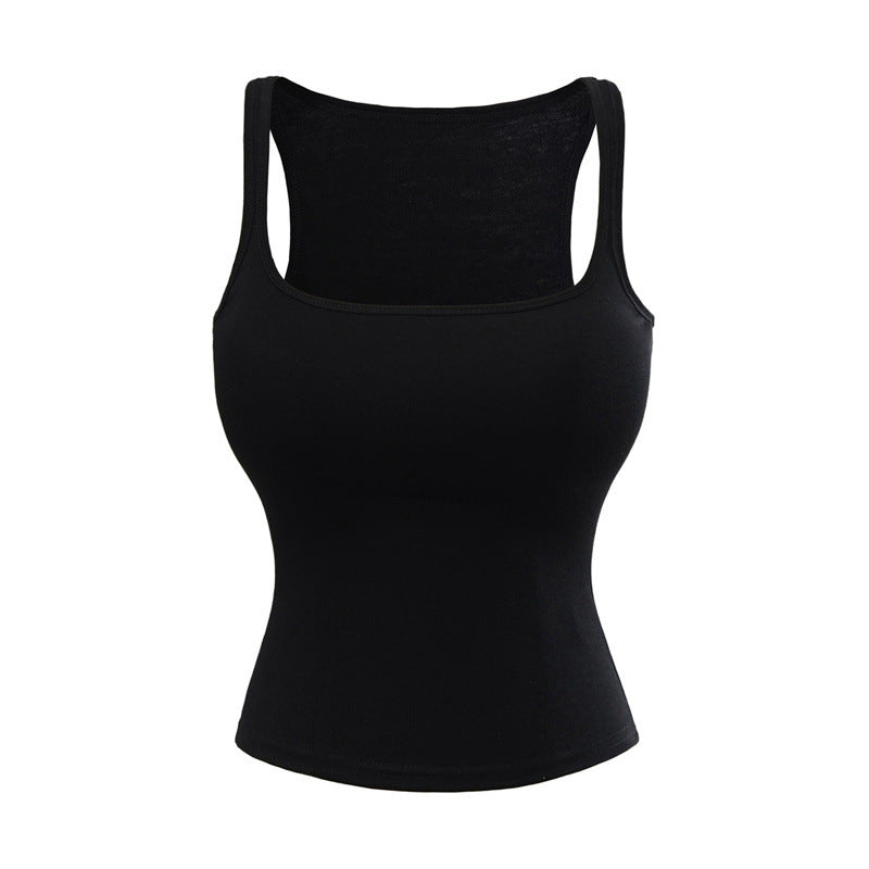 New Solid Color Summer Slim Fit Comic Chest Pad U-neck Vest-style Sling