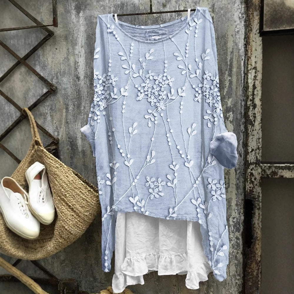 New Casual Long Sleeve Loose Printed Women's T-shirt