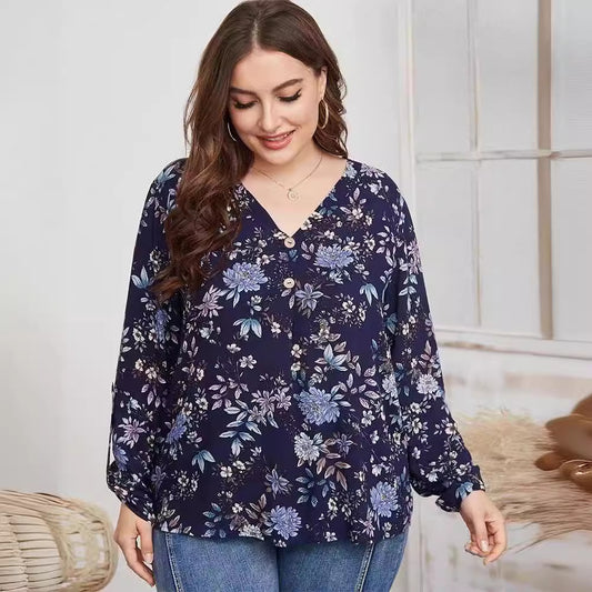 Women's Plus Size Printed Rayon Shirt – Casual Fashion Top for Everyday Wear