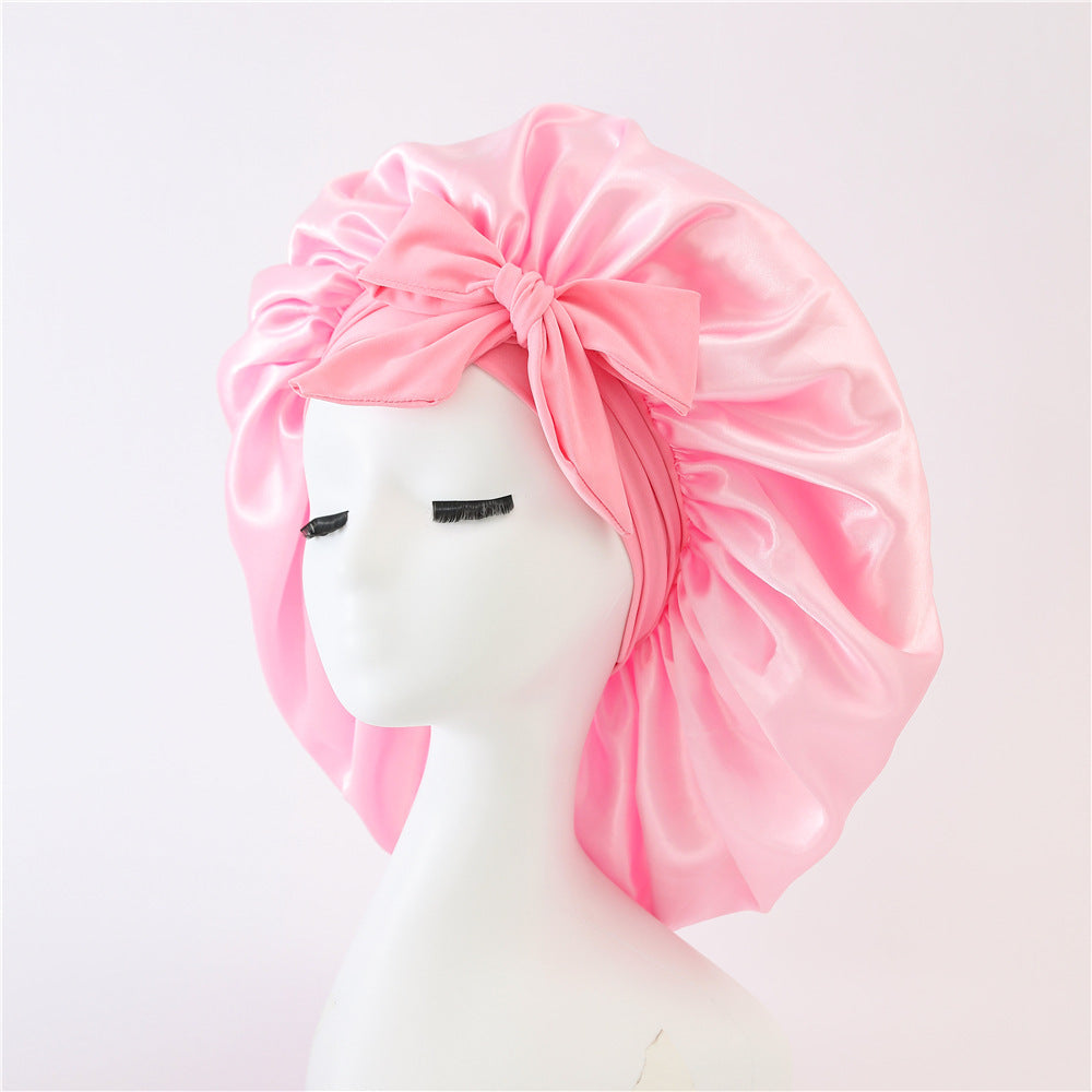 Adjustable Satin Hair Bonnet for Sleeping – Silk Night Cap Scarf Wrap for Curly Hair Protection